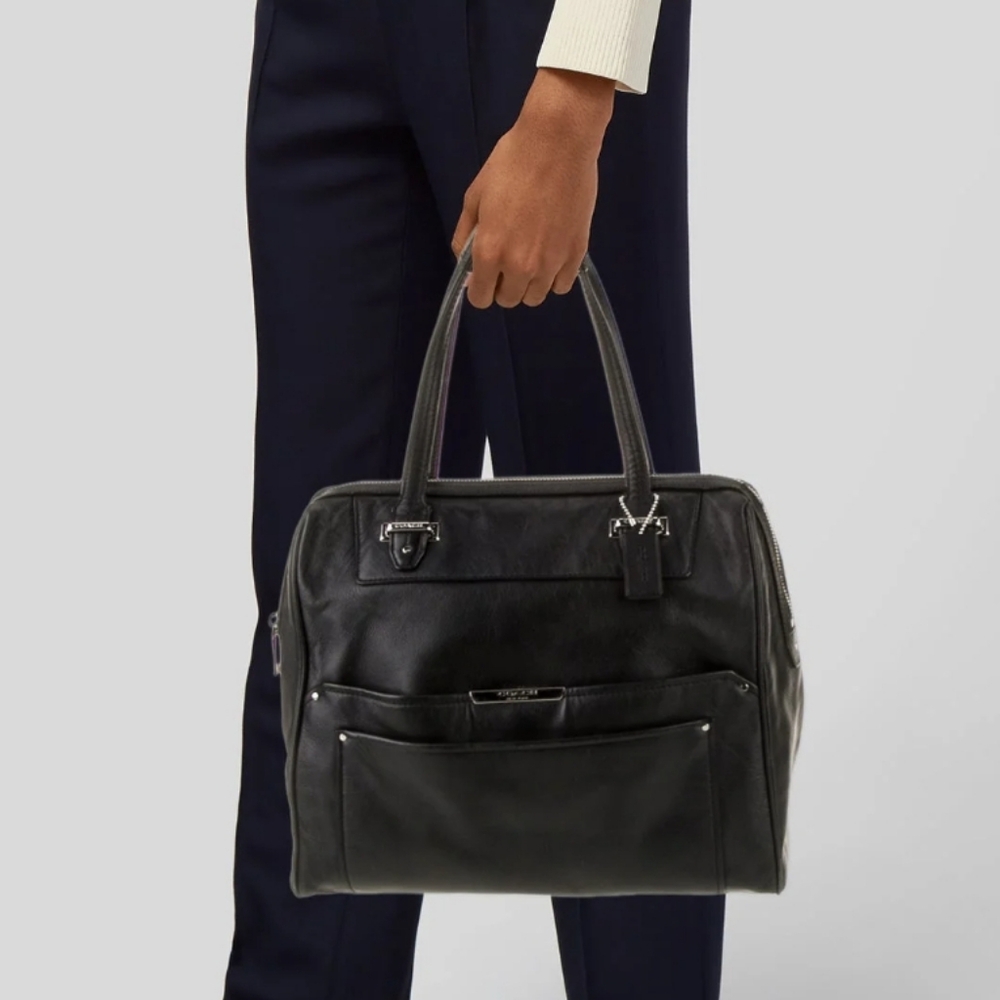 🖤EUC Coach Taylor Bette Genuine Smooth Leather Shoulder Satchel Bag, Black, LG